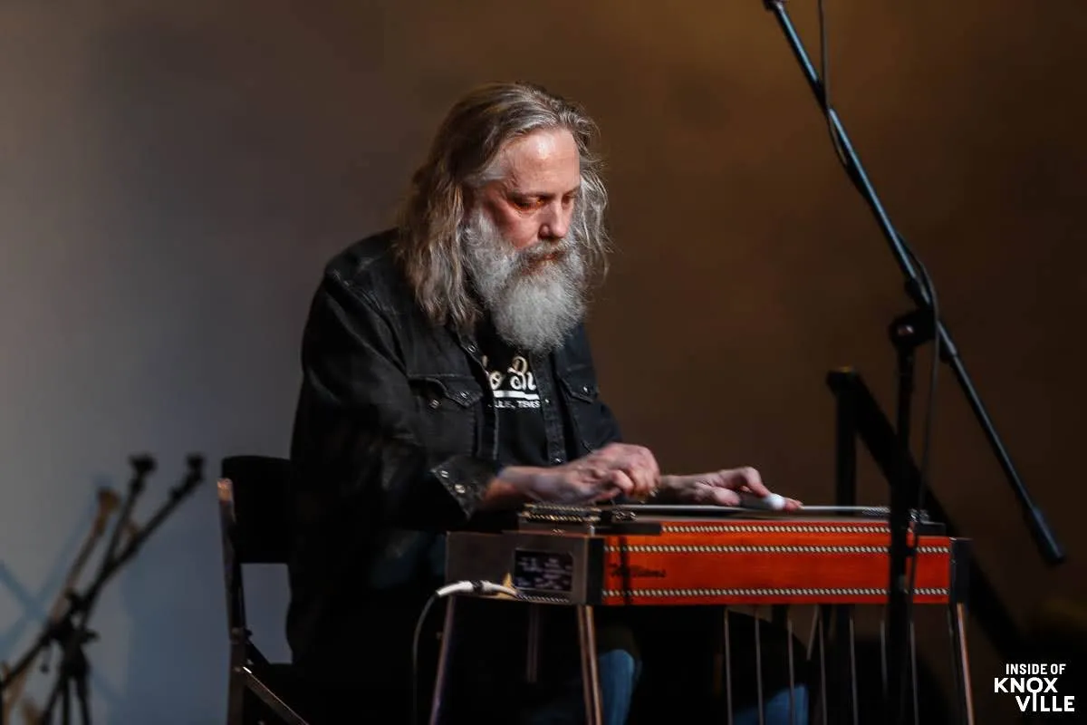Randy Brown playing a Williams pedal steel on stage
