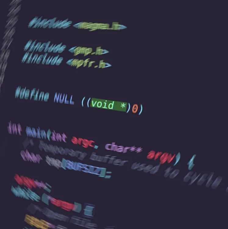 C source code with the line #define NULL ((void *)0), void * highlighted in green